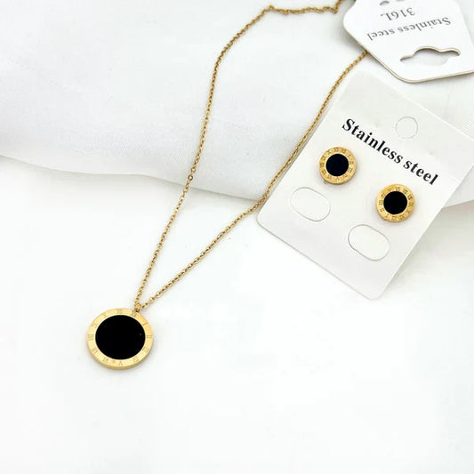 Roman Numeral Necklace And Earrings.